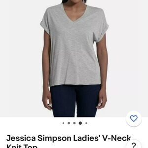 Jessica Simpson Large Heather Gray V-neck Tee
